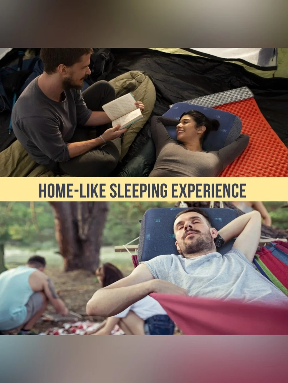 Trekology ALUFT PRO SE Inflatable Camping Travel Pillow w/ Washable Cover Bag